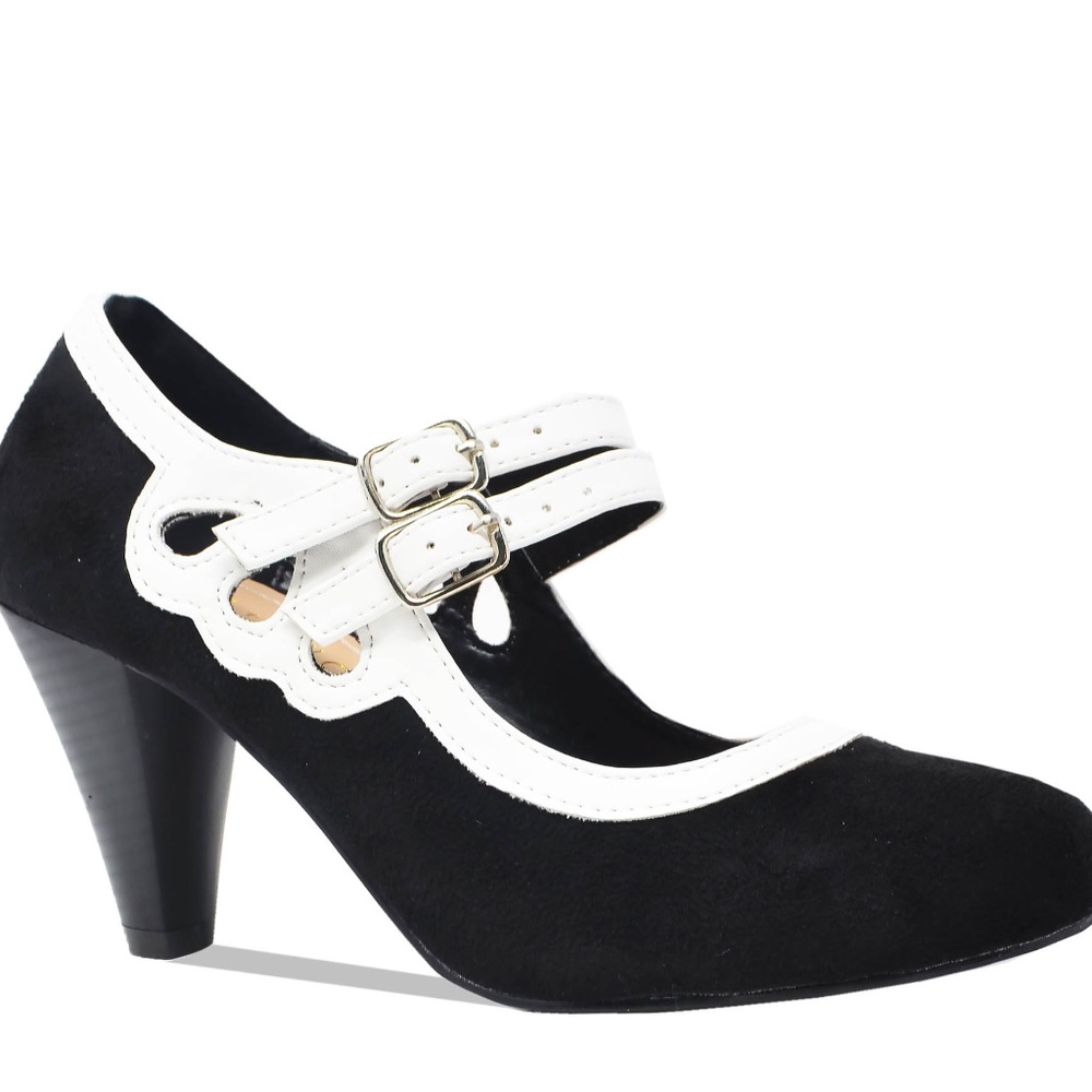 🛍 WOMEN'S VINTAGE SUEDE HEEL - Picture 1 of 4
